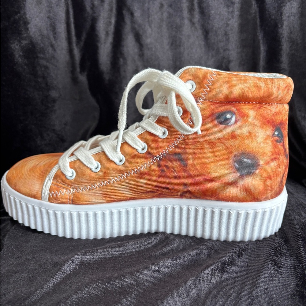 Custom Golden Doodle Dog Hightop Sneakers Unisex Sz 38/Womens 7.5/Mens 5.5 NWOT - Picture 6 of 10